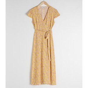 &Other Stories Floral Midi Wrap Dress